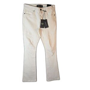Legendary Status White Slim Bootcut Mens Jeans 30 Stretch Panel Seam NWT